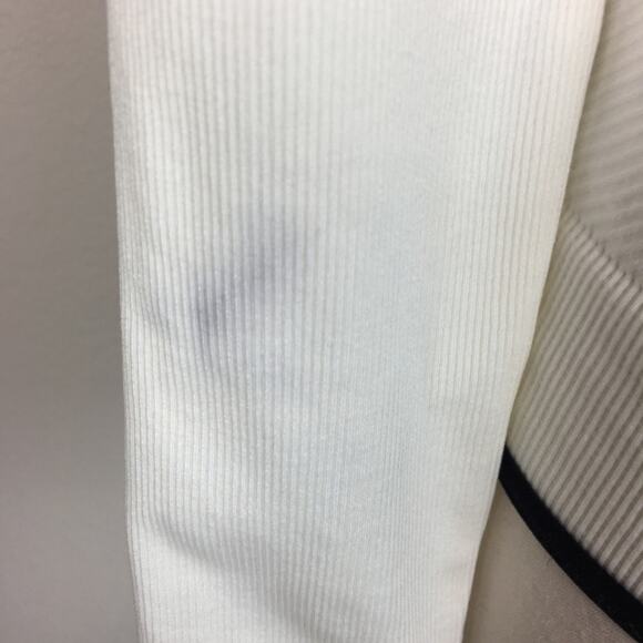 Athleta Black Off White  White Zip Athletic Jacket Small - Picture 5 of 7